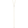 LOZRUNVE 925 Sterling Silver Rhodium Minimalist Bezel Diamond Lariat Necklace Collection