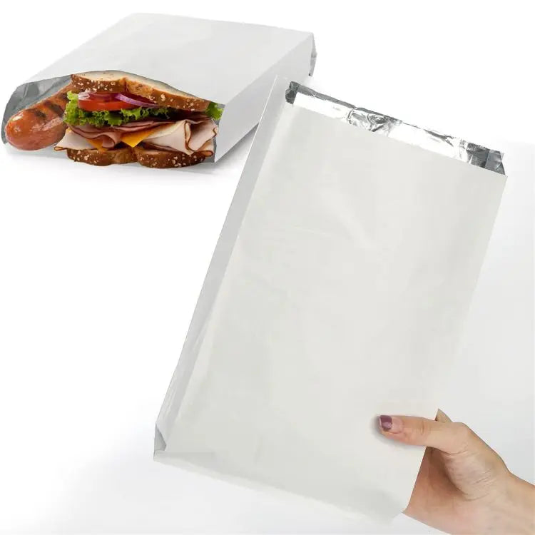 Recyclable Food Grade Hot Dog Brown Packing Lined Packaging Grease Proof Kraft Paper Aluminum Foil Bag