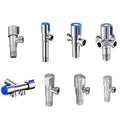 Stainless steel triangular Angle stop Valve 4-inch extended one-in-two-out toilet water heater cold and hot water stop valve