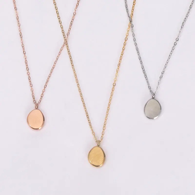 Wholesale 18k Gold Plated Stainless Steel Non-faded Small Plate Necklaces