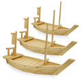 Newell Eco-Friendly Handmade Large Wood Serving Boat Tray Japanese Sushi Boat with Customizable Sizes for Restaurants