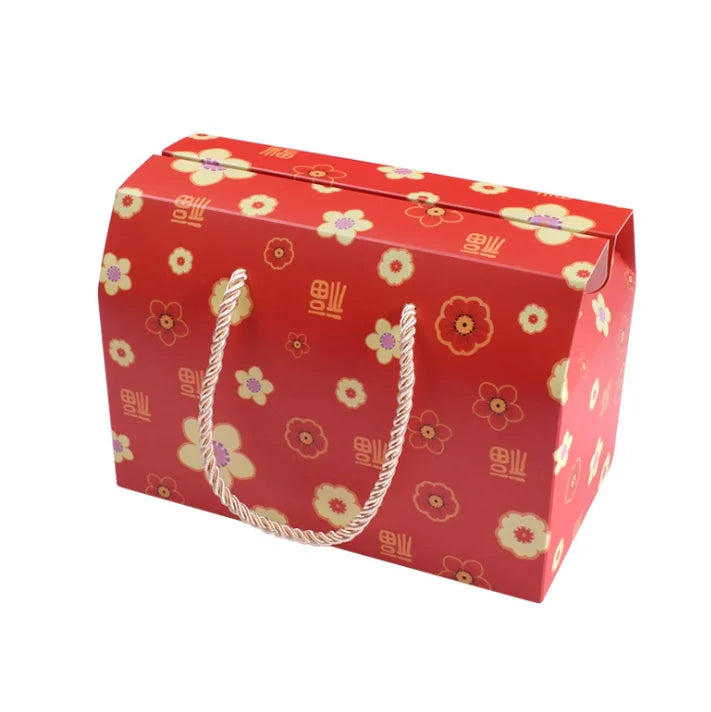 Wholesale Chinese Style Portable Gift Box New Year Packaging Carton Nut Fruit Box