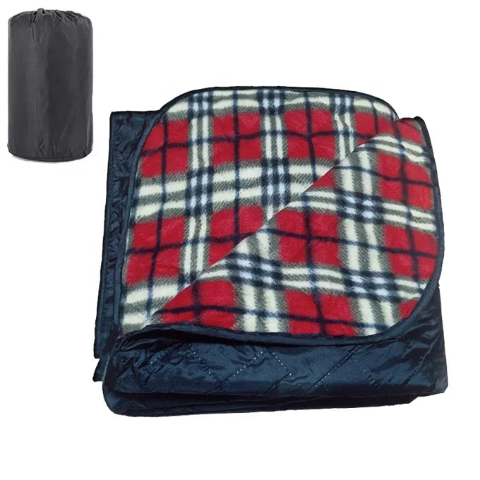 Large Waterproof Windproof Quilted Fleece Stadium Picnic Blanket