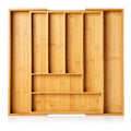 Home Kitchen Drawer Organizer Custom Adjustable Cutlery Bamboo Storage Trays for Tableware