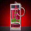 Clear Plastic Acrylic Liquid Sand Timer Keychain  Aqua Hourglass Keyring Motion Bubbler Keychain