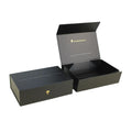 Luxury Magnetic Folding Gift Box Ribbon Closures Clothing Packaging Collapsible Cardboard Foldable Gift Box With Gold Stamping