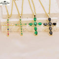 Fashion Cross Pendant Necklace Creative Cross Collarbone Chain Lady's Vacation Trendy Jewelry Pendant Necklace