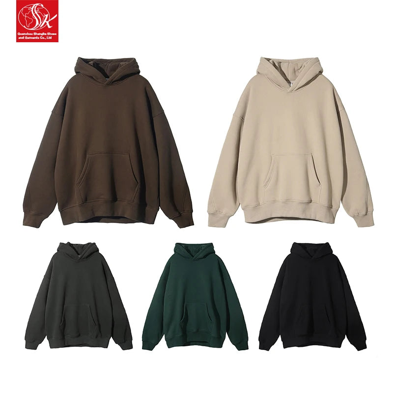 SK 400G 100% Polyester / Cotton Heavyweight Hoodies for Men Oversized Plus Size Custom Printing Embroidery Winter Pocket ODM