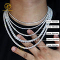 925 Sterling Silver Tennis Chain Rhodium-Plated Round Cut Moissanite Tennis Necklace Bracelet for Wedding or Gift