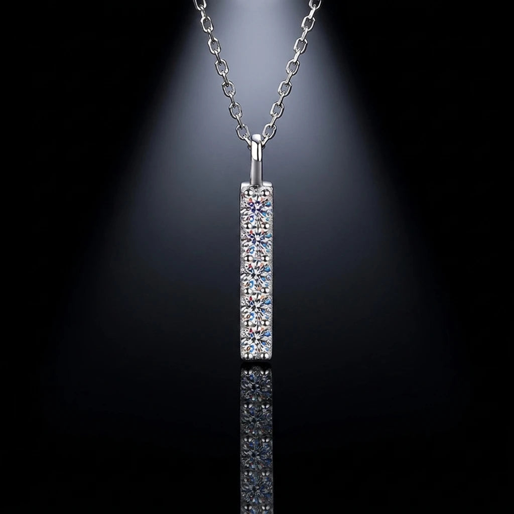 Light Luxury Niche Zigzag Full Diamond D Color Moissanite Pendant S925 Sterling Silver Necklace Female