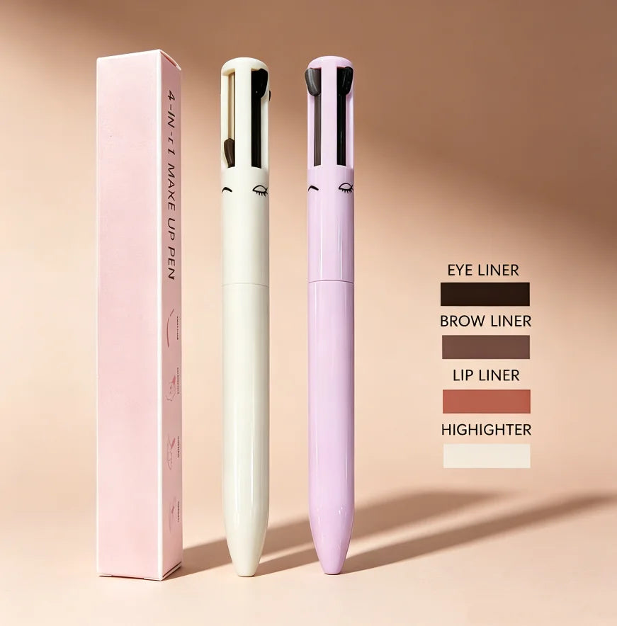 Daily Use 4-in-1 Multi-Function Makeup Pencil Private Label Lasting Eyeliner Lip Eye and Brow Highlighter for Touch-Ups