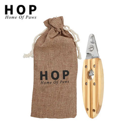 HOP Factory Wholesale Custom Logo Bamboo Wooden Safety Dog Nail Cutter Cat Pet Nail Clippers