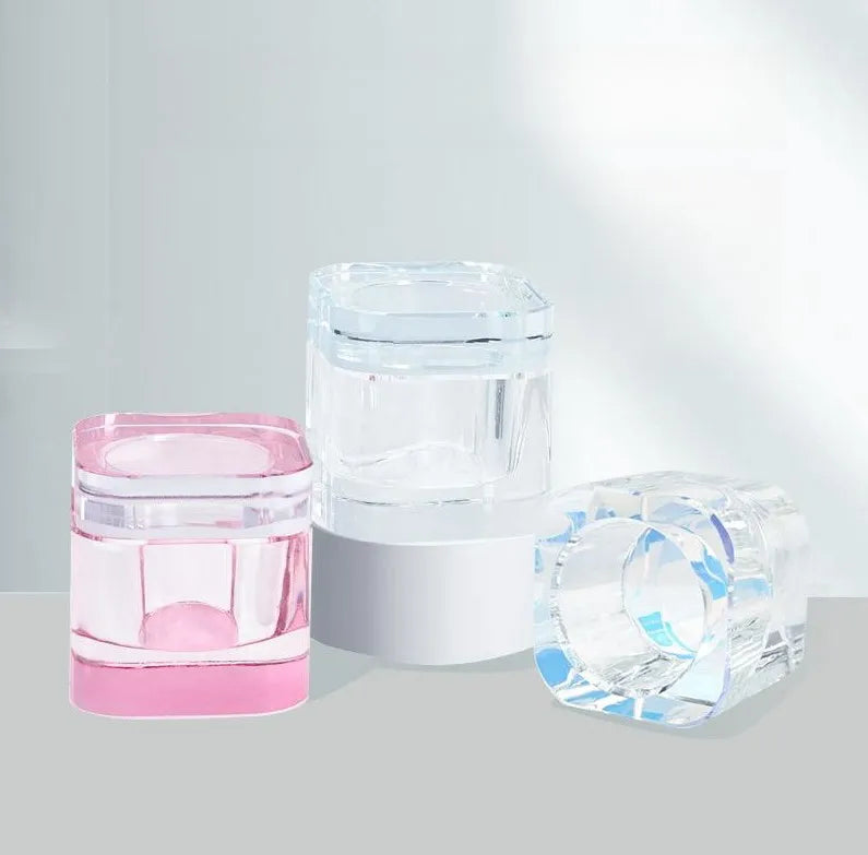 New Thickened square Anti-collision Crystal Cup with Lid Nail Art Cup