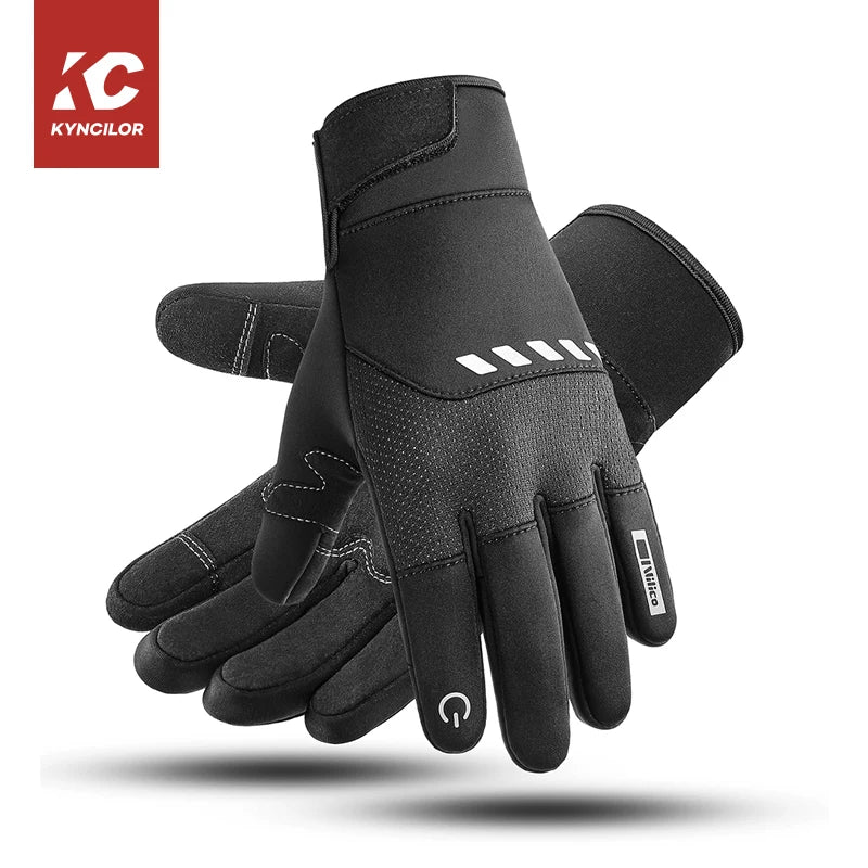 Touchscreen Warm Outdoor Waterproof Winter Gloves Reflective Shockproof Palm Pad Sports Gloves for Winter Cycling Skiing Cycling