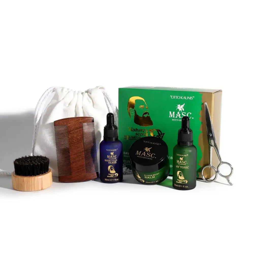 Private Label Beard Grooming Kit Beard Oil & Balm Care Sets for Men Custom Logo Beard Growth Oil