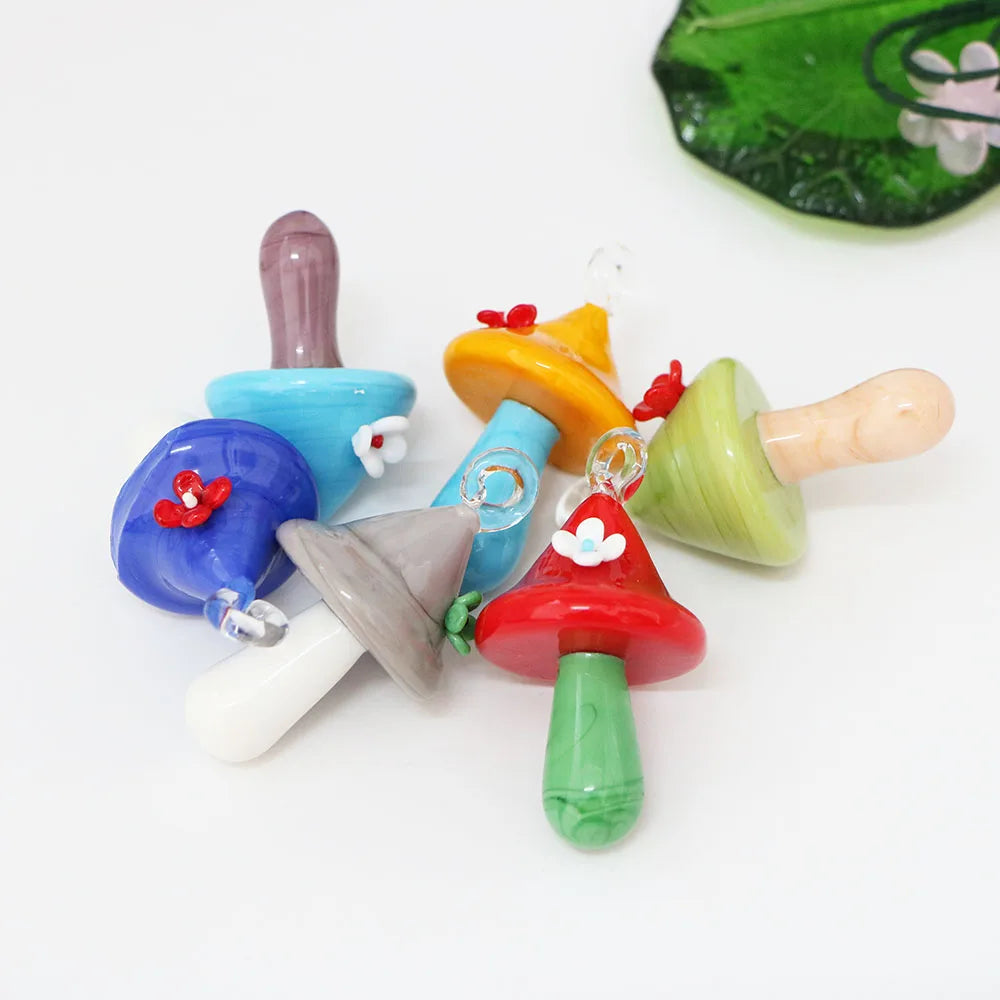 Handmade Murano Glass Mushroom Figurine Ornament