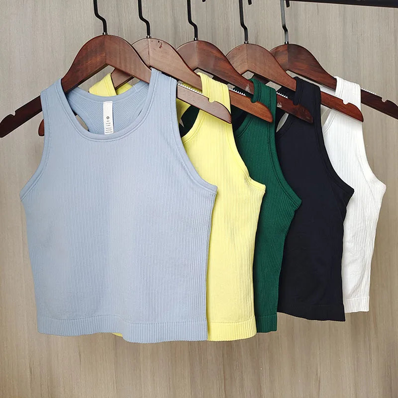 Yoke Outdoor Sports High Support Yoga Bras for Running Workout tank Tops