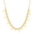 Latest High Quality 18K Gold Plated Stainless Steel Jewelry Moon and Star Thick Chain Charm Necklace P213194
