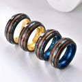2025 Wholesale New Fashion Stainless Steel Ring 8MM Double Layer Abalone Shell Ring Jewelry for Women Men