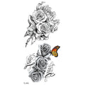 BXTAT TL043-TL048 Temporary Tattoo Stickers Rose Beauty Beast Love Clock Guns Adventure Bears Cross Wings Paper Body Application