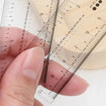 Transparent Soft Ruler Nail Extension Plastic Manicure Tool with Straightedge for Size Measurement & Rhinestone Decoration