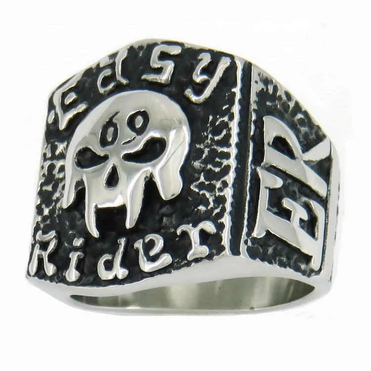 Hot Sale Personalized Punk Ring Alphanumeric 69 Ring Ghost Rider Stainless Steel Ring
