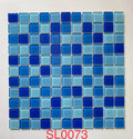 Kasaro 4mm Crystal Glass Swimming Pool Tiles Interior Decoration Bathroom Mosaic Glass Tiles Blue Color