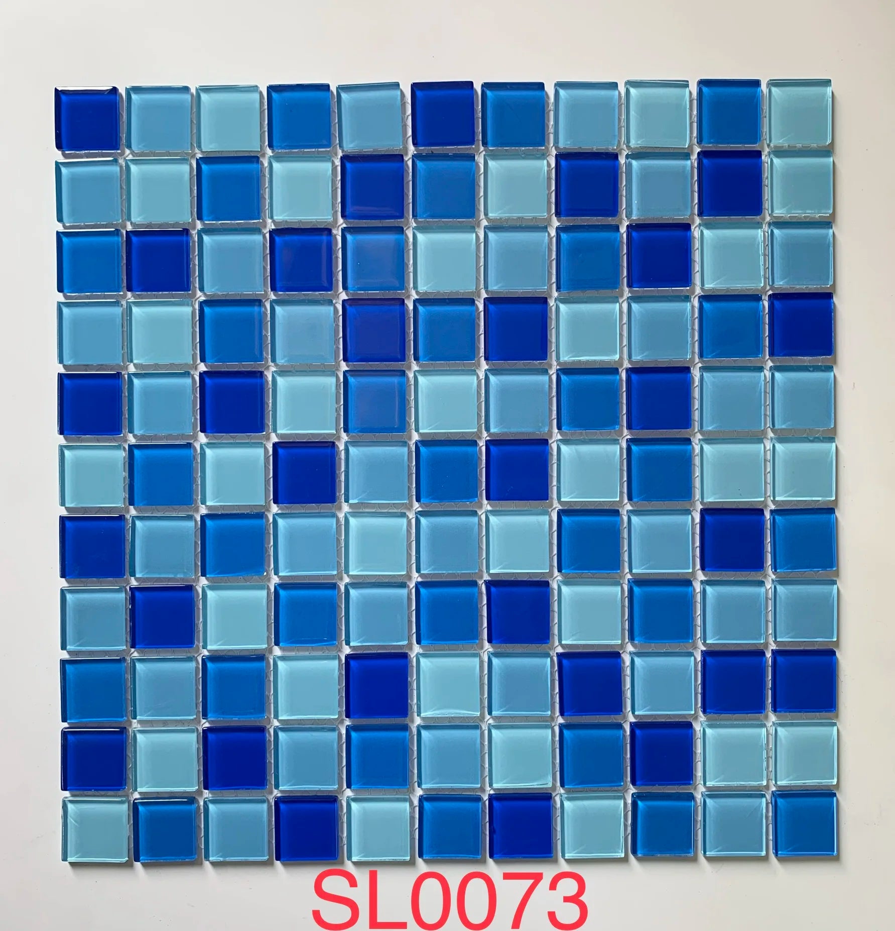 Kasaro 4mm Crystal Glass Swimming Pool Tiles Interior Decoration Bathroom Mosaic Glass Tiles Blue Color