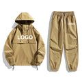 DUOLLB Custom Logo Two-Piece Men's Winter Tracksuit Breathable Nylon Windbreaker Jogger Pants Customizable Breathable Jacket Set