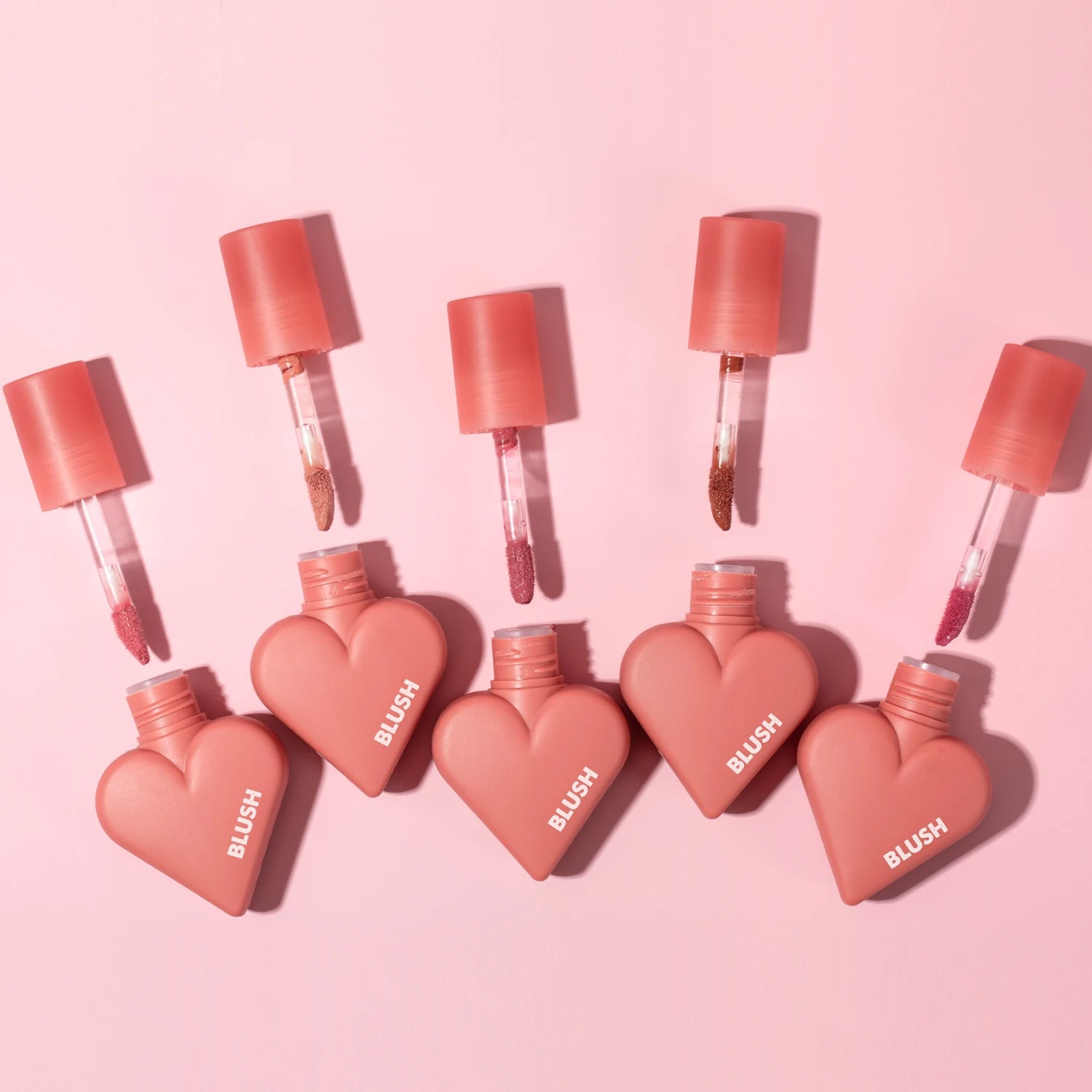 Wholesale Face Makeup Heart Shaped Vegan Cream Blusher Liquide Long Lasting Private Label Cheek Blush