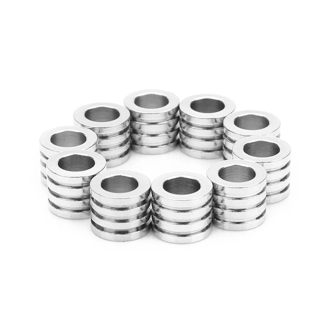 Wholesale Silver Crimp Stainless Steel Spacer Beads Connector DIY Accessories Jewelry Making