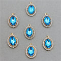 AA01339 Alloy Jewelry Accessories Oval Diamond Pendant Set Diamond Geometric Pendant Zircon Crystal DIY Necklace Bracelet
