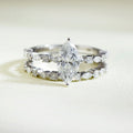 MSR-1575 Wedding Engagement Jewelry Stackable Ring 18K Marquise Cut Lab Grown Diamond Ring