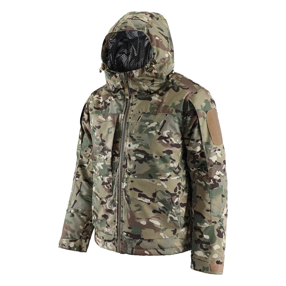 Tactical Windproof Jacket M65 Camouflage Tactical Thickened Coat Cold Weather Outdoor Puffer Camping Hunting Snow