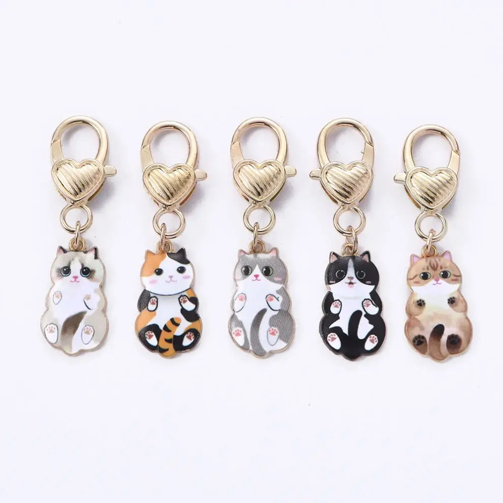 Cat Keychain Custom Metal Key Chains Enamel Crafts Cute Kawaii Dog Cat Paw Key Rings Pet Dog Keychain Bag Pendant for Women Gift