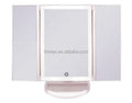 SM241 Table LED Tri-fold Mirror Touch Sensor Custom Private Label Makeup Mirror with Lights