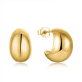 QX Custom OEM Minimalist Design  925 Sterling Silver Vintage Fine Jewelry 18k Gold Plated CC Moon Earings for Women Luxury