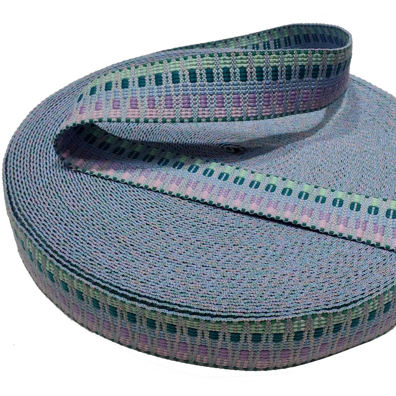 V-shaped Pattern Jacquard Polyester Webbing 2 Inch/1.5 Inch Rainbow Ukulele Strap