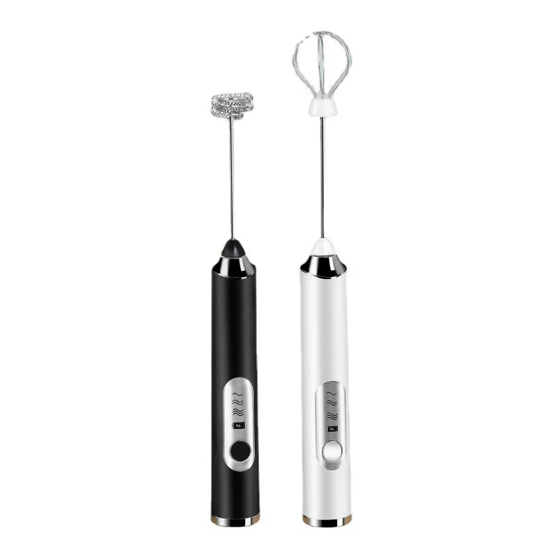 3 Speed Electric Mini Hand Blender USB Rechargeable Handheld Coffee Whisk Foam Mixer for Latte Cappuccino Egg Milk
