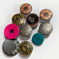 B-0012 Eco-Friendly Arcade Plastic Logo Embossed Snap Jeans Button Resin Engraved Fancy Sofa Custom Buttons