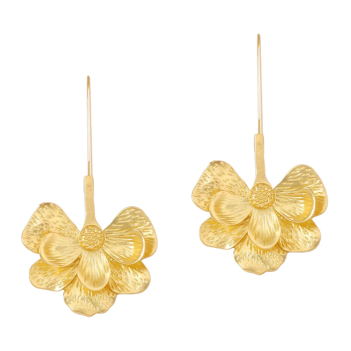 2025 New Bohemian Boho Metal Large Gold Statement Earrings Large Flower Earrings Earrings for Women Gift