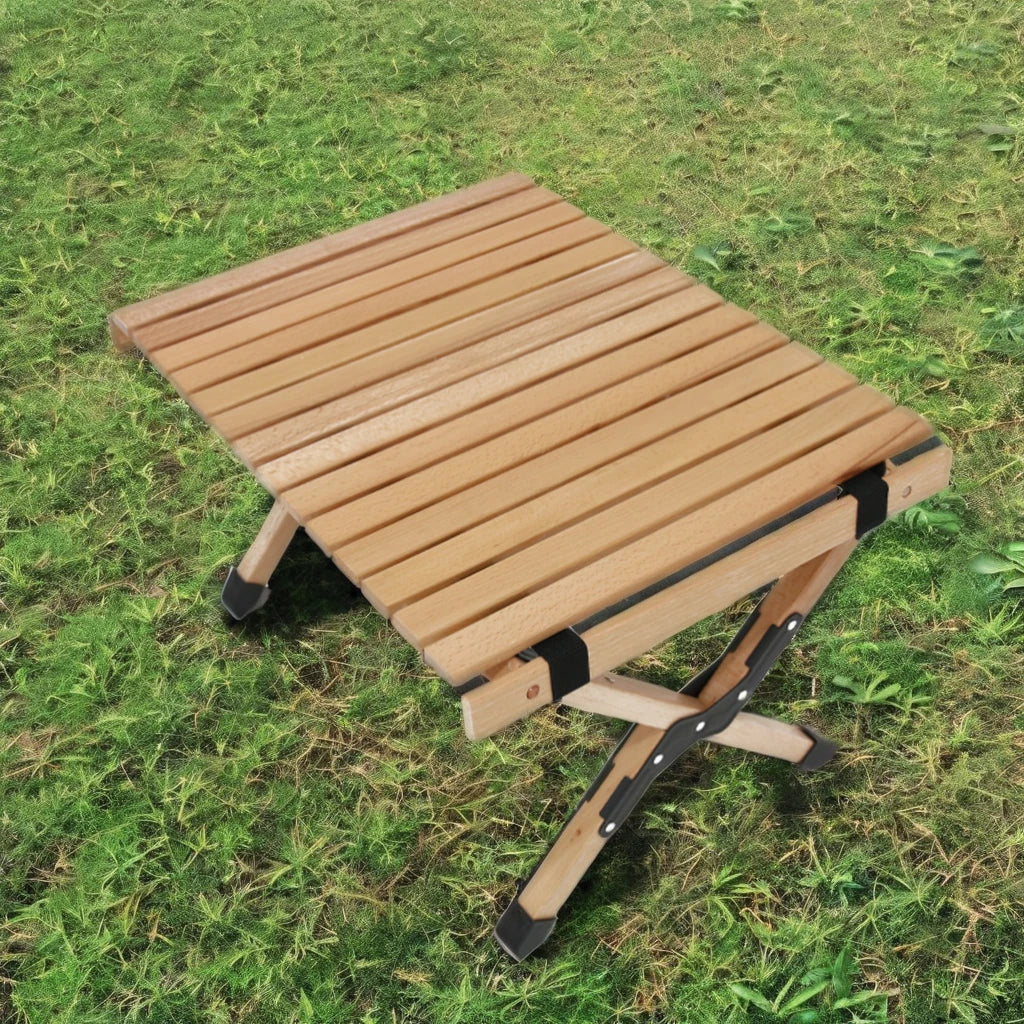Mini Solid Beech Wood Folding Camping Table Outdoor Dining Hotel Living Room Use Carry Bag Contemporary Design Furniture