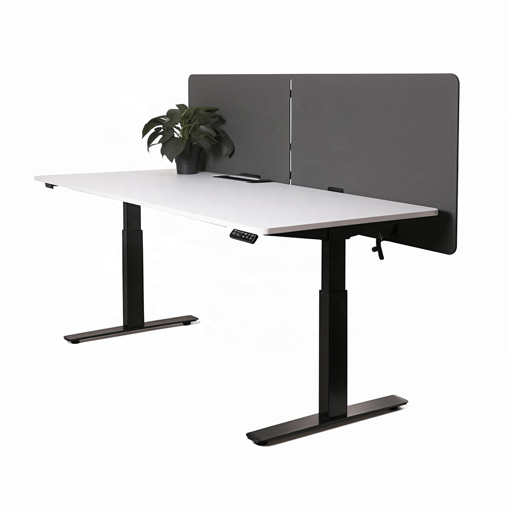 New Design Ready to Use PET Board Polyester Board 120x60(40+20) Desk Privacy Dividers with Brackets Desk Partition Screen