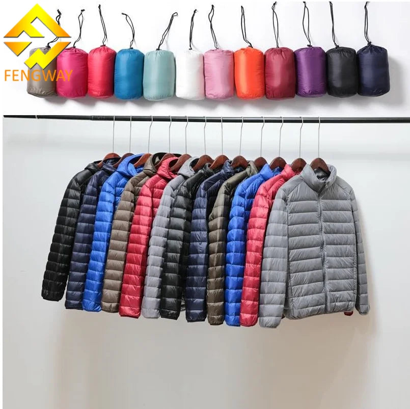 Fengway Custom Men's Winter Jacket Slim Stand Collar Bubble Coat Plus Size Casual Style Outdoor Nylon for Warmth