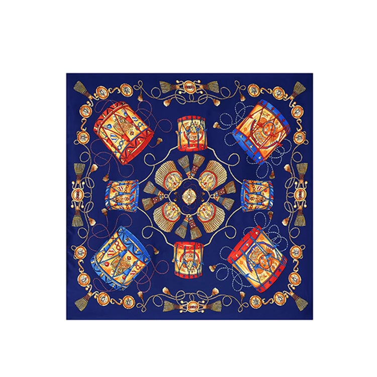 Hot Selling 90*90 Ladies Custom Printed Silk Scarf Vintage Square Neck Scarf