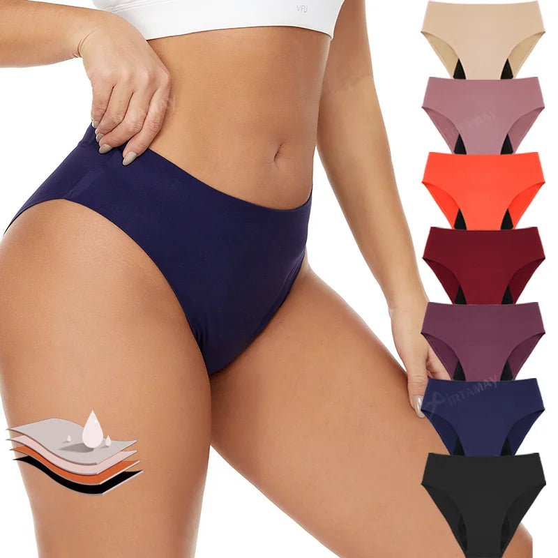 Max10 High Rise Anti Leak Menstruation Underwear Women's Seamless Culottes Menstruel Period Pant Menstrual Panties for Female