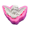 B-3520 Angel Relief Shape Sugar Cake Silicone Mold  Cake Candle Mould Dripping Plastic Shape Decoration