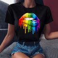 Women'S T-Shirts Printed Butterfly Graphic Lips Casual Round Neck Short Sleeve T-Shirt Girl'S Letters Vintage Cute T Shirt