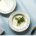 European-style Hollow Cutlery Household Plate Series Gold Dessert Plate Household Ceramic Count Heart Plate