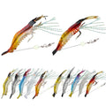 NEW 95mm PVC Luminous Lead Shrimp Lure with Guide Line & Hook for Perch & Saltwater Fish Hard Artificial Bait